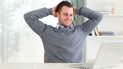 Happy man finishing his duty