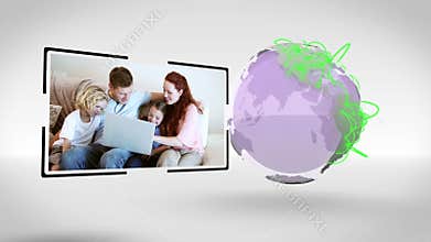 Families all around the world connected with an Earth image courtesy of Nasa.org