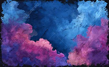 An image with a vintage purple background, distressed textured vignette borders, and a soft pastel center color