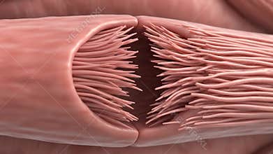 Detailed 3D Animation of Nerve Fiber Structure Showing Myelin Sheath and Axon for Medical Visualization and Education