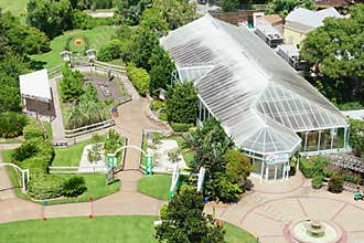 Aerial view of a botanical garden with tree in lakeland, Florida
