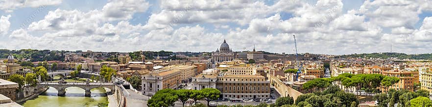 Panorama of Rome, Italy.