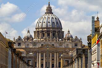 Saint Peter's dome in Rome, Vatican city.