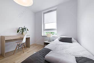 Small, modern sleeping room interior design