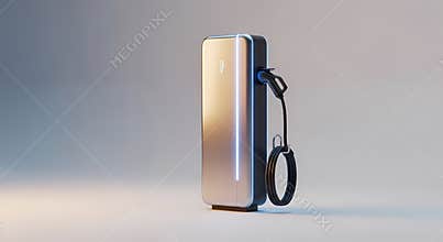 Portable Power Bank with Cable Attached to Device for Charging
