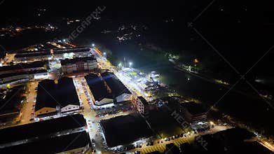 Aerial shot highlights Kota Tinggi night traffic with illuminated bridges
