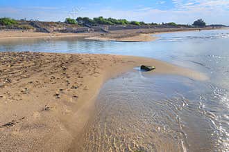 Glimpse of the mouth of the Chidro River near the town of San Pietro in Bevagna in Apulia, Southern Italy.