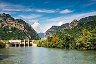 Olt River in Carpathian Mountains, Romania