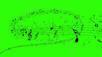 Animated background with musical notes, Music notes