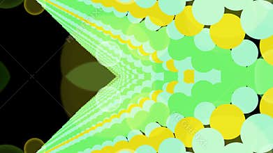 Vibrant Green Starburst with Yellow Circles