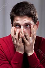Despair mentally sick man