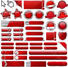 Red Glossy Web Icons and Buttons