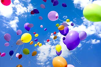 Party Balloons Flying Sky