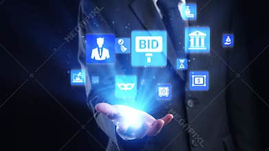 Online auction concept for digital bidding and sales Spire