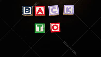 Back to school message appearing in blocks