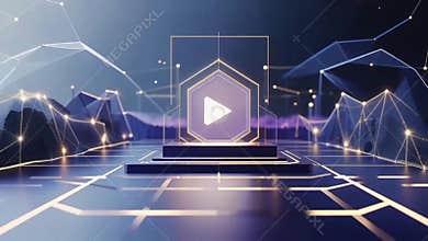 Elegant futuristic background with artificial intelligence neural network.