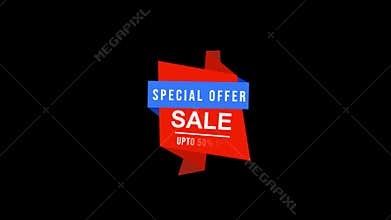 Special Offer Sale Up to 50% Off Red Badge Animation Video Discount Label Overlay