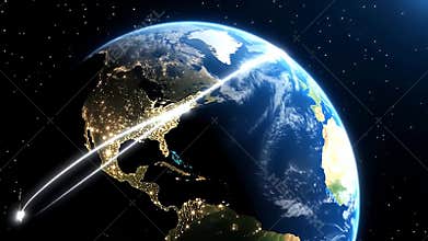 sphere with illuminated logistic route lines indicating efficient global transport