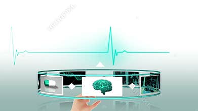 Animation of a hand selecting medical images