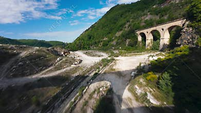 Down The Cliff And The Bridge Surrounded By The Marble