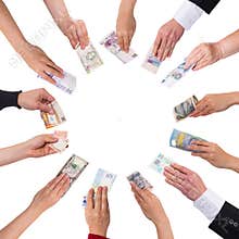 Concept crowdfunding with a lot of hands