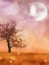 Fantasy Landscape with moon