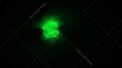 Dark Clouds Swiftly Moving Over Green Moon