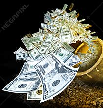 Money flying