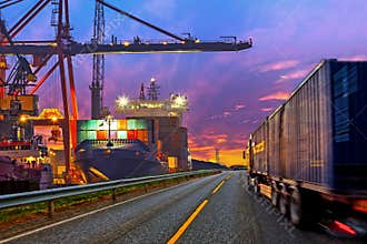 Truck in port