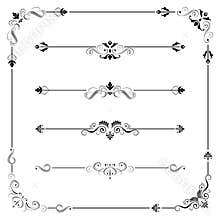 Vintage Vector Frame Border Divider Corner