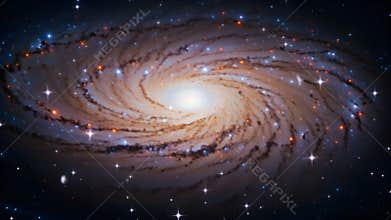 Cosmic Wonder: Glowing Spiral Galaxy in Deep Space