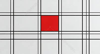 Minimalist Red Square Centered on a Grid Pattern