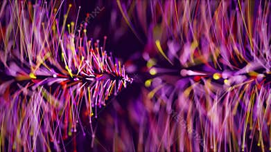 Seamlessly looped abstract firework background with dynamic explosion of glowing colorful lines
