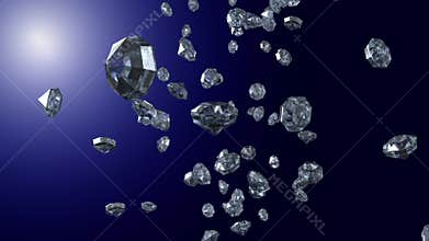 Diamods in blue light