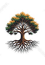 Stylized illustration of a tree with