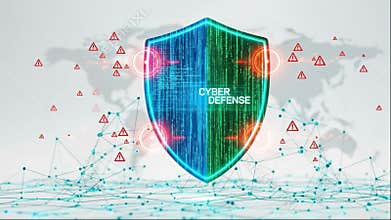 Cybersecurity Shield Protecting Digital World Data Against Threats and Attacks