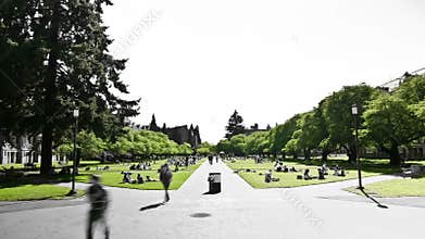 Campus Pedestrian Traffic Time Lapse Effect