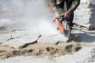 House or Home Improvement, Stone Cutting Patio Landscaping
