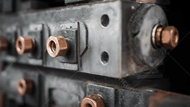 Medium view of a durable bimetallic strip installed in industrial equipment emphasizing longlasting performance and