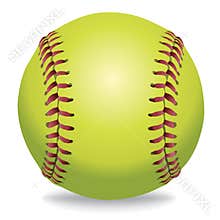 Softball on White Illustration