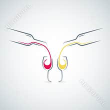 Wine glass bottle concept menu background