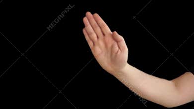 Male hand makes stop sign