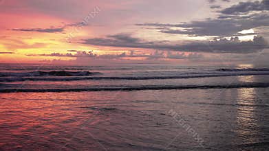 Summer Nature and Landscape of Sunset Sky At Sea Beach And Ocean Water of Bank