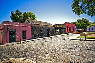 Colorful Colonial Presence under a Blue Sky