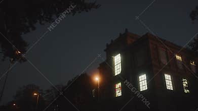Academy of Arts, Kunstakademie Dusseldorf in Germany at night.