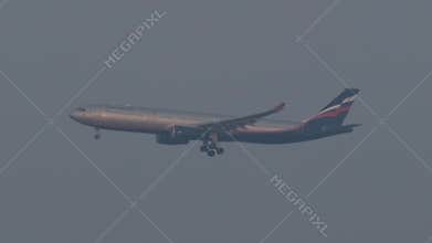 Passenger airplane before landing