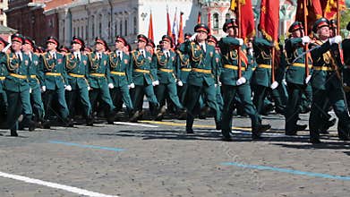 A formation of soldiers on Red Square