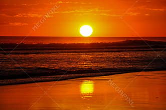 Beautiful sunsets of Playa el Cuco, El Salvador