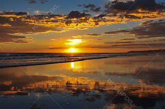 Beautiful sunsets of Playa el Cuco, El Salvador
