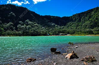 Old Volcano's Crater now Turquoise Lake, Alegria, El Salvador